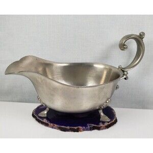 Vintage International Pewter Gravy Boat #277 13-1 / 8.25”x3.75”x3.385”
